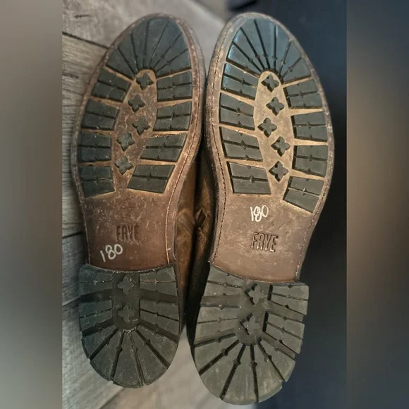 FRYE Men's Brown Leather Lace Up Boots Size 12 - Picture 9 of 14